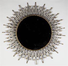 Curtis Jere Brutalist Style Iron Mirror