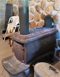 Red Wood Cast Iron Stove