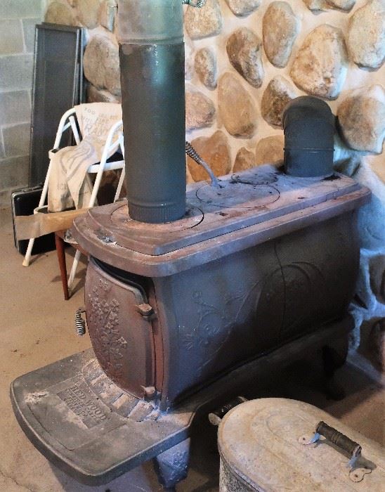 Red Wood Cast Iron Stove