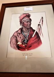 Print of A. Hillers 1872 Painting Not-Chi-Mi-Ne an Ioway Chief
