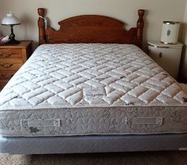 Bedroom Set Including: Double Bed, 5 Drawer Chest, 6 Drawer Dresser w/Mirror, & Night Stand