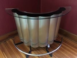 great art deco style chrome and glass bar