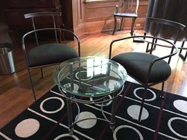 set of four modern metal curved armchairs, Minson Furn. 