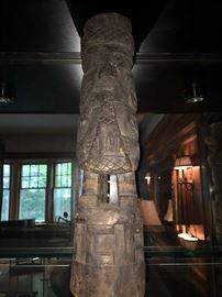 carved wood totem figure, Peru