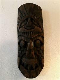 carved wood mask, Peru