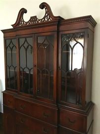 Chippendale style secretary breakfront, c. 1920's