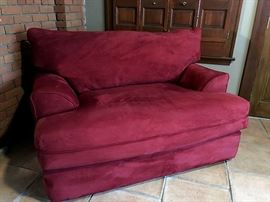 burgundy micro suede pull out sleeper (chair and half size)