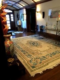 one of two vintage wool room size carpets