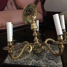 4 light vintage brass chandelier