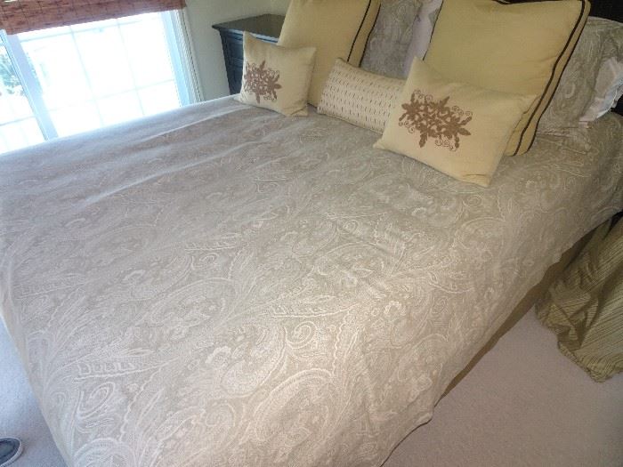 Queen Custom bedding with Shams & Box Spring Cover.