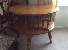 1960s Ethan Allen revolving drum table