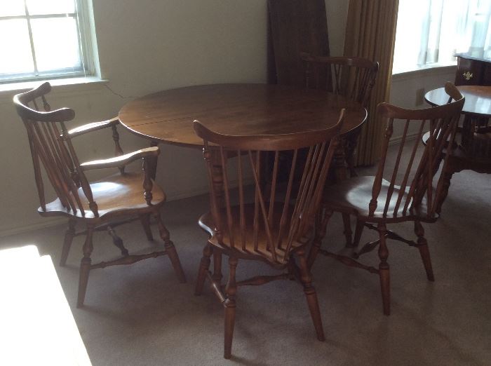 1960s Ethan Allen dining table with 4 chairs