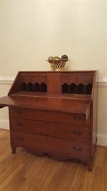 19th Century drop front desk-Walnut, came from the Estate of Wallace Wade, Duke University Football Coach during WWll
