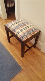 Handmade Mahogany Chippendale Small Upholstered Bench!