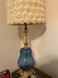 VIntage lamp with Mom decorated shade.