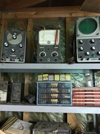 Old television repair equipment.