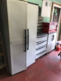 Some of the cabinets and tool boxes in the sale.