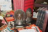 fabulous bronzed indian chief bookends - excellent!
