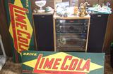 5? 6? new-old stock 'Lime Cola' signs painted on hardboard