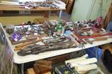 whole table of vintage tools
