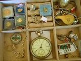 Boeing pins, pocket watch