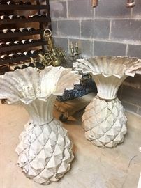 Old fiberglass pineapple planters