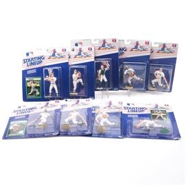 Starting Lineup Sports SuperStar Collectibles for Oakland Athletics: A selection of Starting Lineup SuperStar collectible figurines for the Oakland Athletics. This nine piece collection includes figurines for Oakland A’s players and a special trading card for each. Players include Dave Stewart, Jose Canseco, Terry Steinbach, and Bob Welch, among others. Each figurine and card comes in their original unopened packaging.