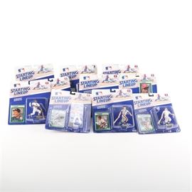Assortment of Thirteen Starting Lineup Sports Superstar Collectibles: An assorted group of thirteen Starting Lineup Baseball collectibles. Presented in original packaging these superstar collectibles contain figures of players, collectible cards with individual players bio to back.