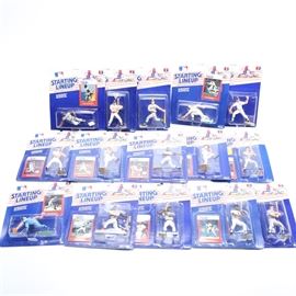 Assortment of Fifteen Starting Lineup Sports Superstar Collectibles: An assorted group of fifteen Starting Lineup Baseball collectibles. Presented in original packaging these superstar collectibles contain figures of players, collectible cards with individual players bio to back.
