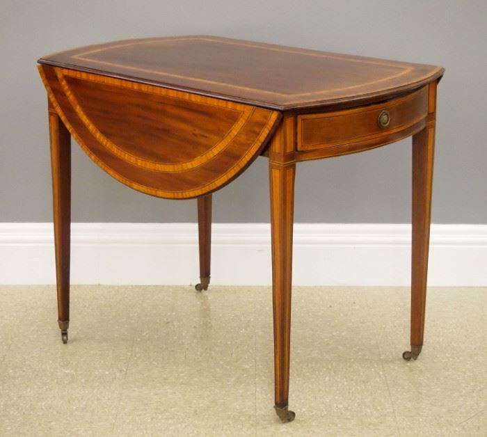 George III Period inlaid mahogany Pembroke table, late 18th century.