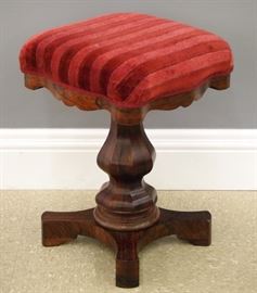 American Empire Transitional rosewood organ stool, 19th century.