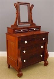 American Empire Period mahogany dresser, 19th century.