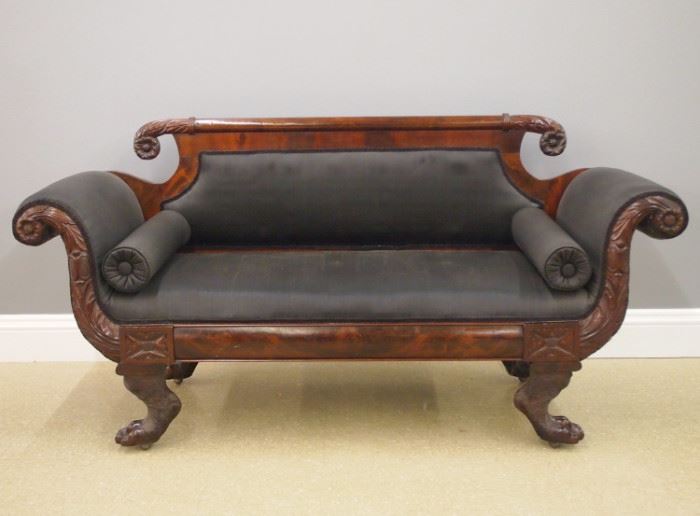 American Empire Revival mahogany sofa, early 20th century.