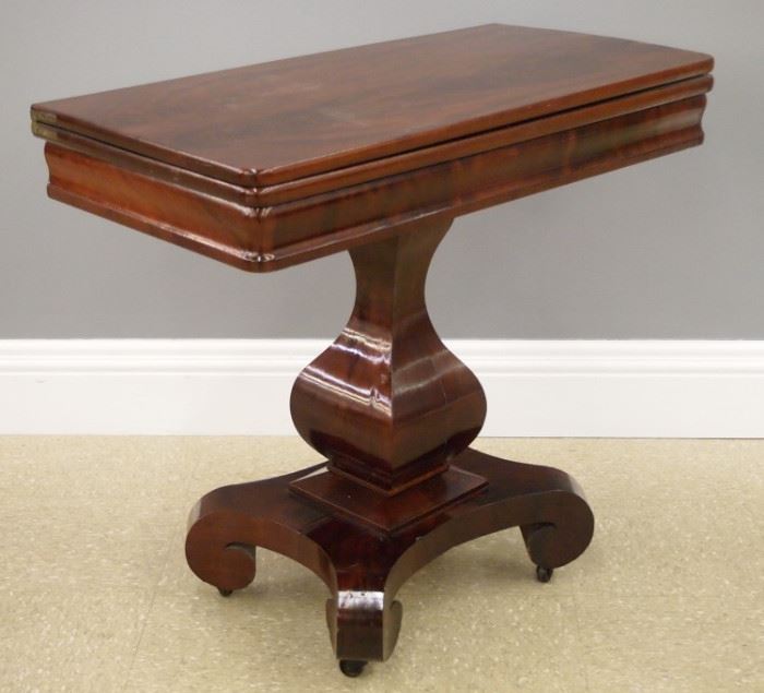 American Empire Period mahogany card table, 19th century.