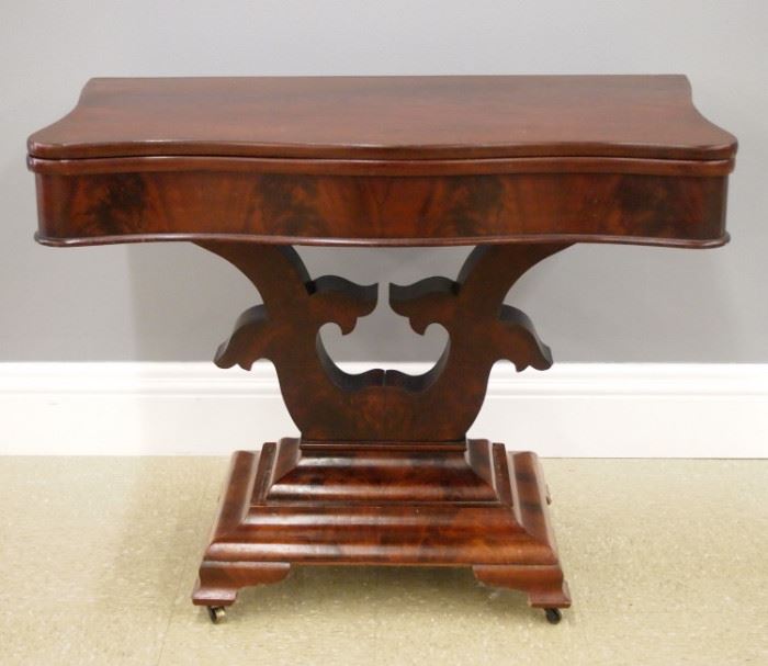 American Empire Period mahogany card table, 19th century.