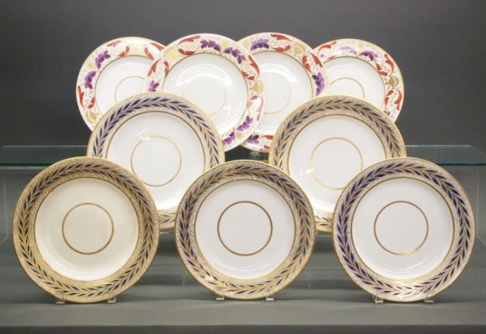 Royal Crown Derby plates, c. 1800.
