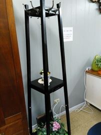 Tall Coat Rack with Small Drawer and Shelf