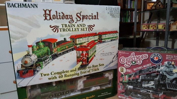 BACHMANN Holiday Special Train and Trolley Set (Collectors Edition) plus A Christmas Story Train Set --- BOTH NEW IN BOX!