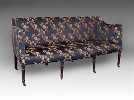 Fine 19th C. Hepplewhite 8 legged sofa with rolled arms raised on fluted front legs, upholstered in floral chintz. 73" Length x 36.5" Height x 26"Depth.
Condition
very good: wear consistent with age and use
Starting Bid
$240.00
Buyer's Premium

    22%