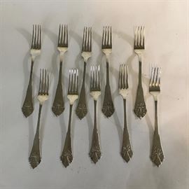 10 Danish very heavy sterling forks, 8" Length. Assayer's mark Christian F. Heise (1904-1932). Date marks vary (early 1920s).Minimum .826 purity, weight 476 grams.
Condition
Good; some forks monogrammed on reverse.
Starting Bid
$100.00
Buyer's Premium

    22%