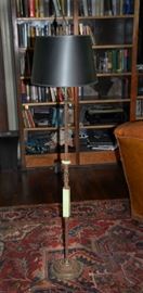Vintage Iron Floor Lamp With Onyx