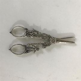 Pair of Victorian Silver Grape Shears