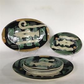 Montana Pottery Trout Fish Set
