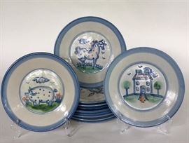 11 Blue and White Hadley Dessert Plates