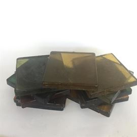 11 Multicolored Blenko Glass Tiles