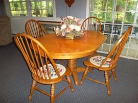 oak pedestal base kitchen dining set