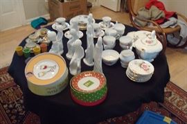 Misc dishes & Spode figurines.