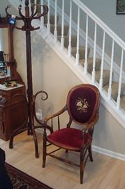 Antique Victorian chair w/ needle point upholstery.