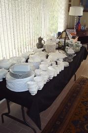 Huge set white ironstone china.