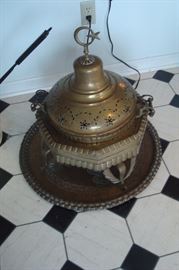 Antique brass cooker.